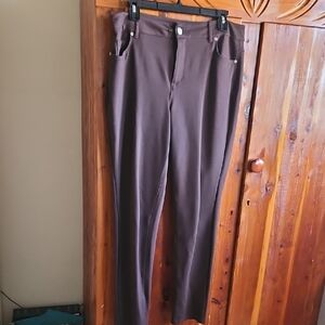 Cato Chocolate Brown Straight-Leg Women's Pants